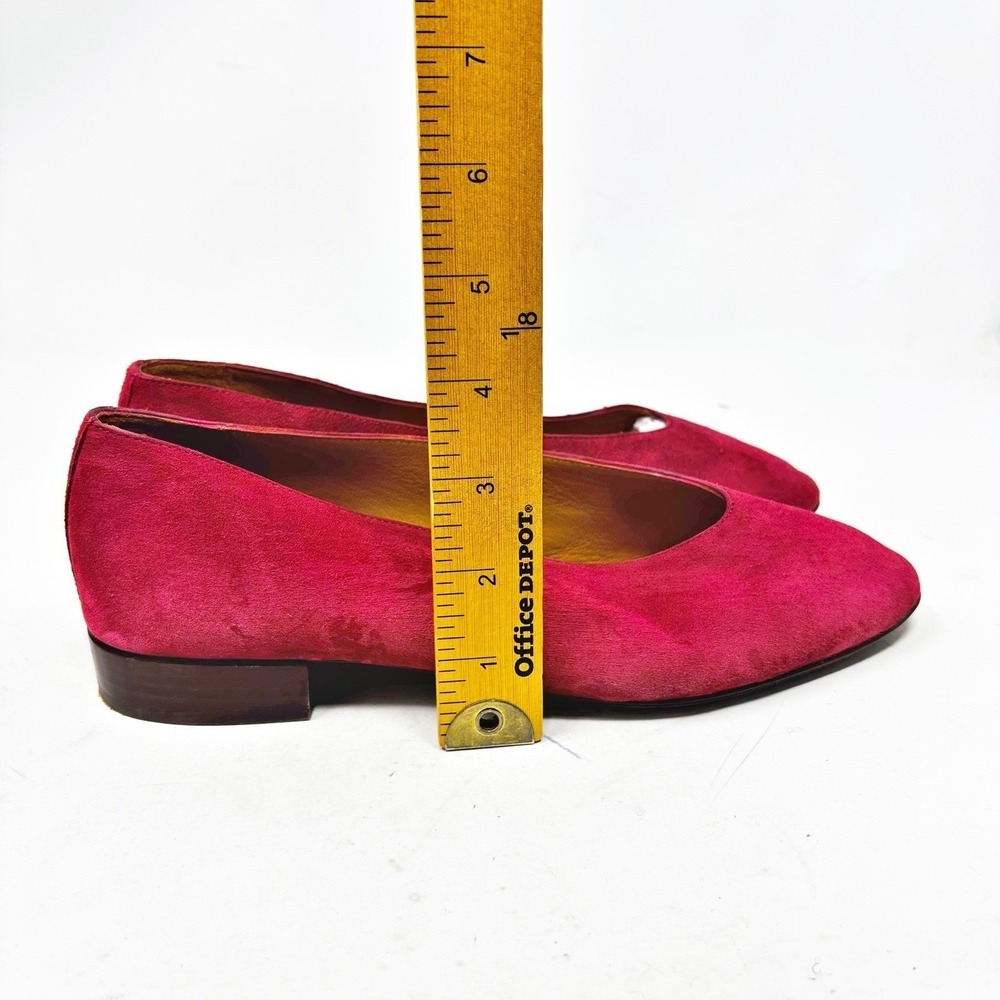 Les Souliers Sezane Suede Pointed Toe Ballet Flats Women 38 EU 7 US Burgundy - Picture 7 of 9